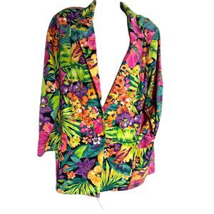 80's Miami Vice low button unlined tropical blazer!!!!